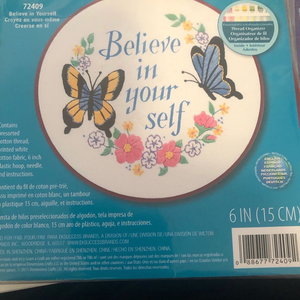 “Believe in yourself “. Cross stitch kit